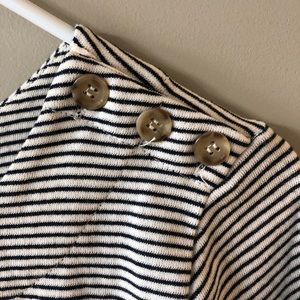 Grey striped knee length dress